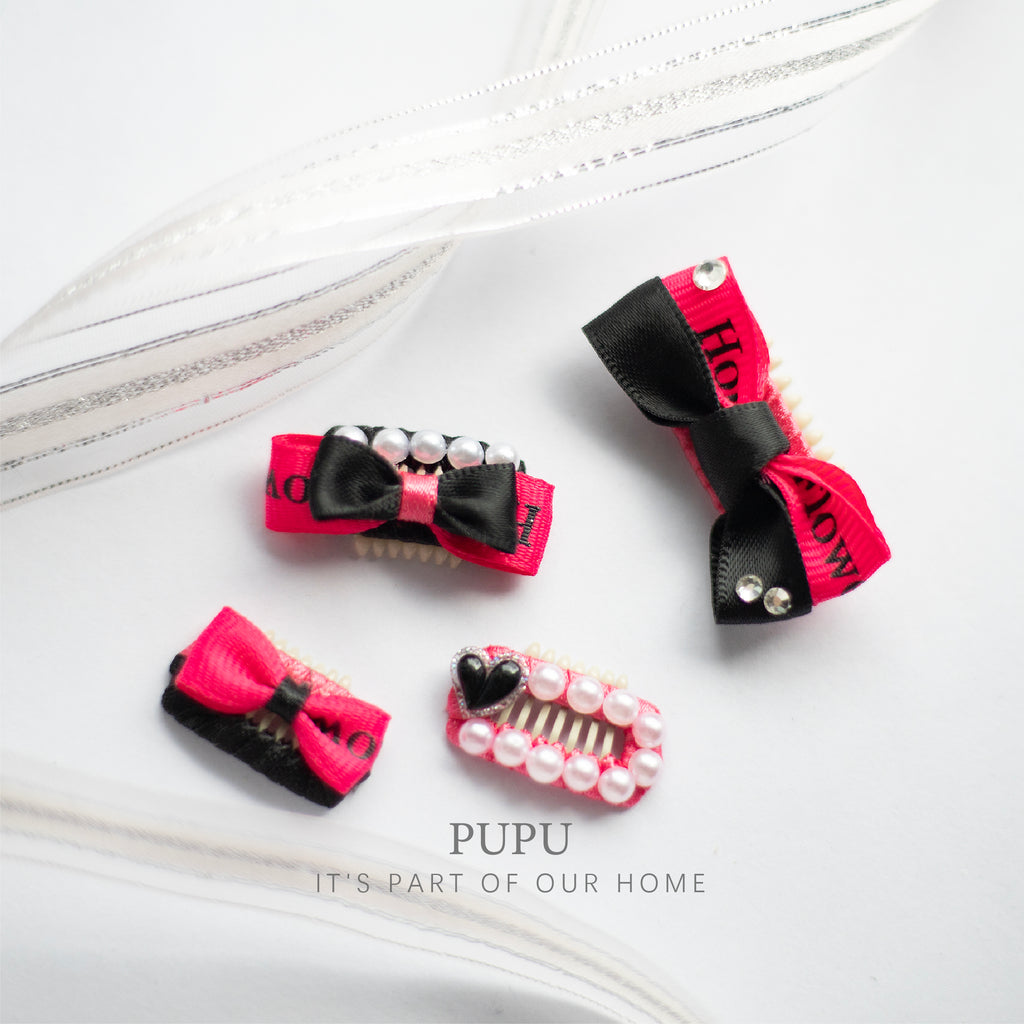 Dog Hair Clips for Grooming - Stylish Bows for Small Dogs(Set)